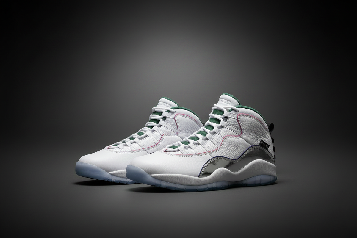 Air Jordan 10 Retro Wings White Chrome pair