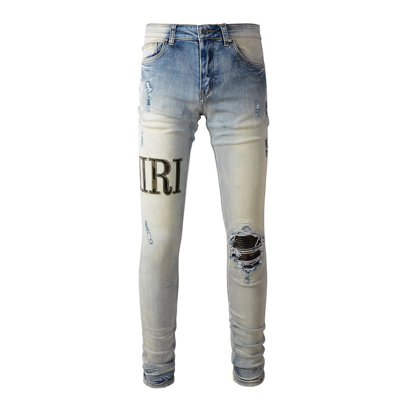 AMIRI Jeans #878 – Slim Fit Distressed Denim