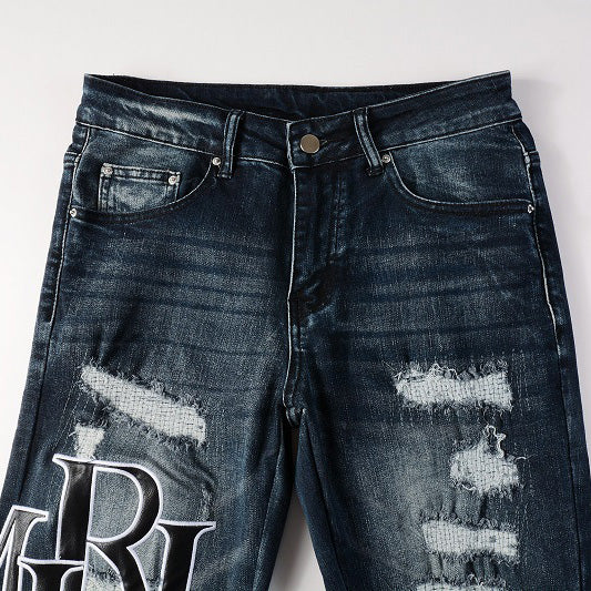 AMIRI Slim Fit Patchwork Distressed Jeans #1324
