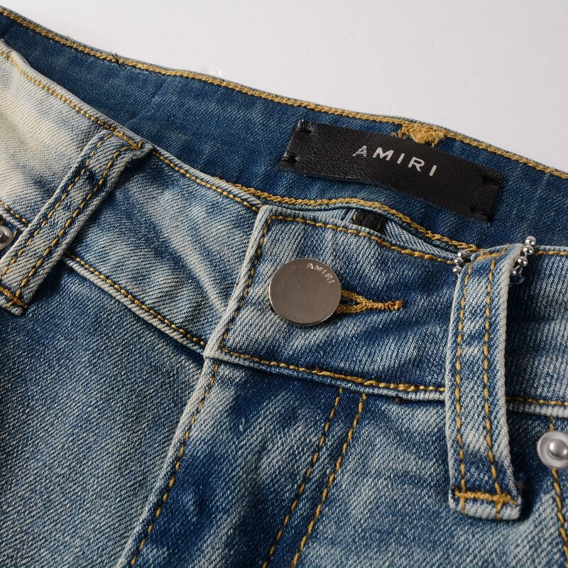 AMIRI Jeans #878 – Slim Fit Distressed Denim