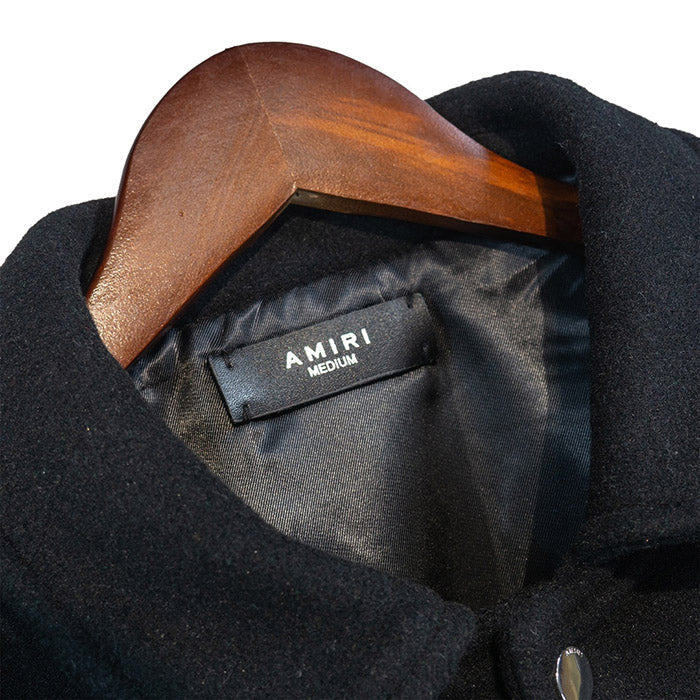 AMIRI Thickened Loose Bomber Baseball Jacket – Black