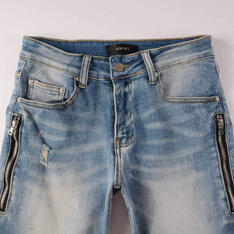 AMIRI Jeans #606 – Slim Fit Distressed Denim