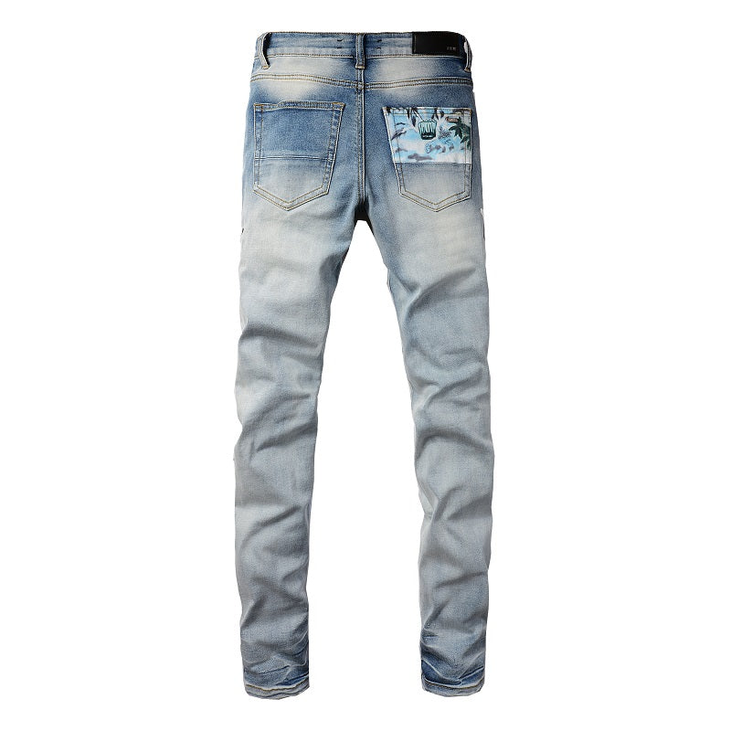 AMIRI Jeans #898 – Slim Fit Distressed Denim