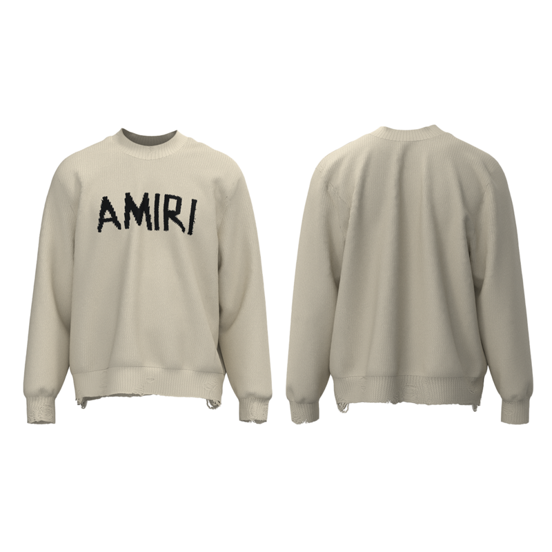 AMIRI 100% Cotton Oversized Sweater – Apricot