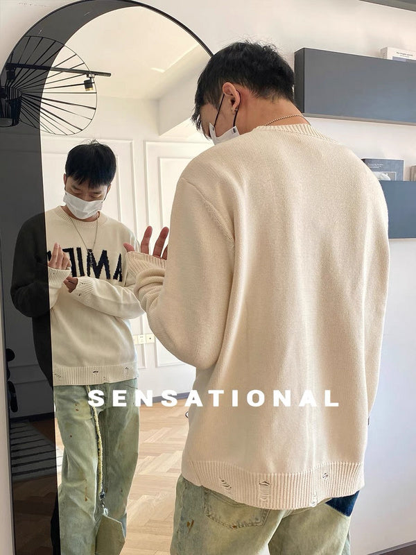 AMIRI 100% Cotton Oversized Sweater – Apricot