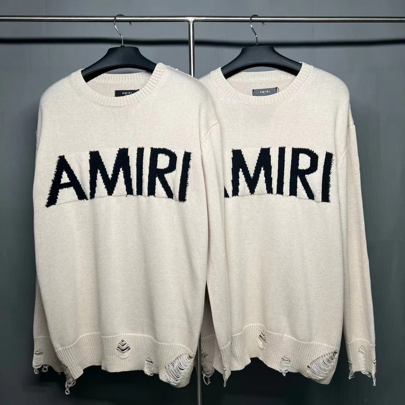 AMIRI 100% Cotton Oversized Sweater – Apricot