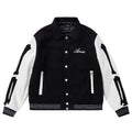 AMIRI Bone Embroidered Baseball Jacket – Black White & Black Blue