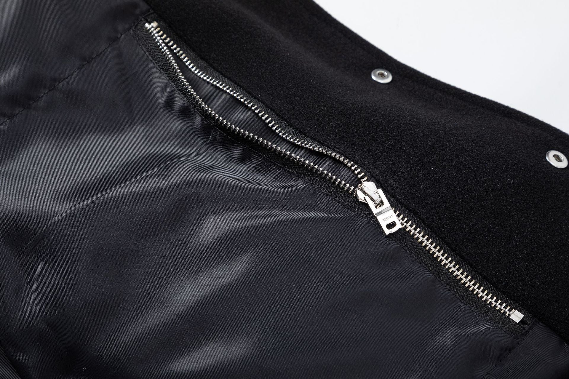 AMIRI Bone Embroidered Baseball Jacket – Black White & Black Blue