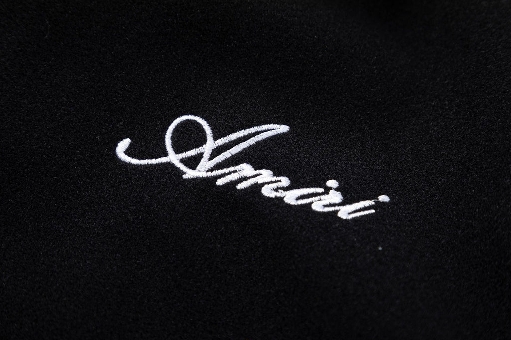 AMIRI Bone Embroidered Baseball Jacket – Black White & Black Blue
