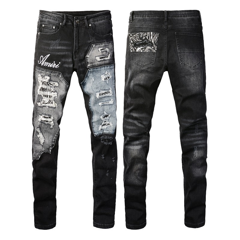 AMIRI Slim Fit Full Logo Distressed Jeans #1322
