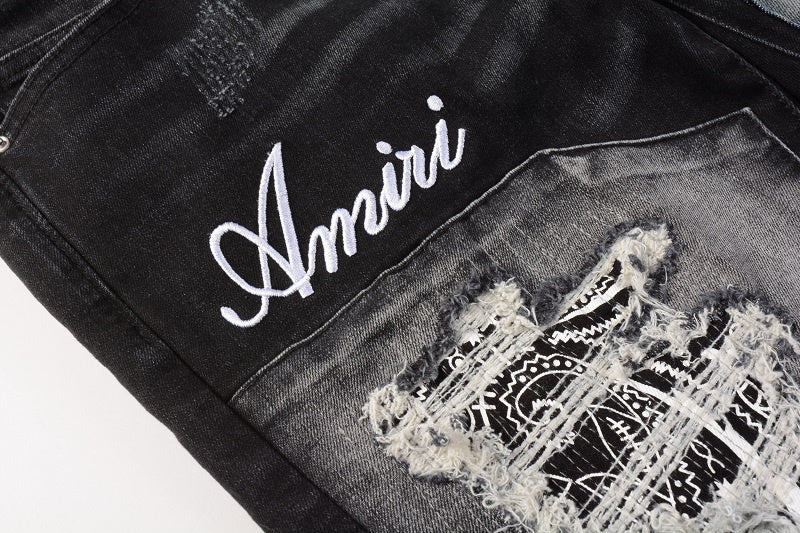 AMIRI Slim Fit Full Logo Distressed Jeans #1322