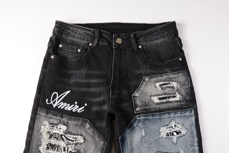 AMIRI Slim Fit Full Logo Distressed Jeans #1322