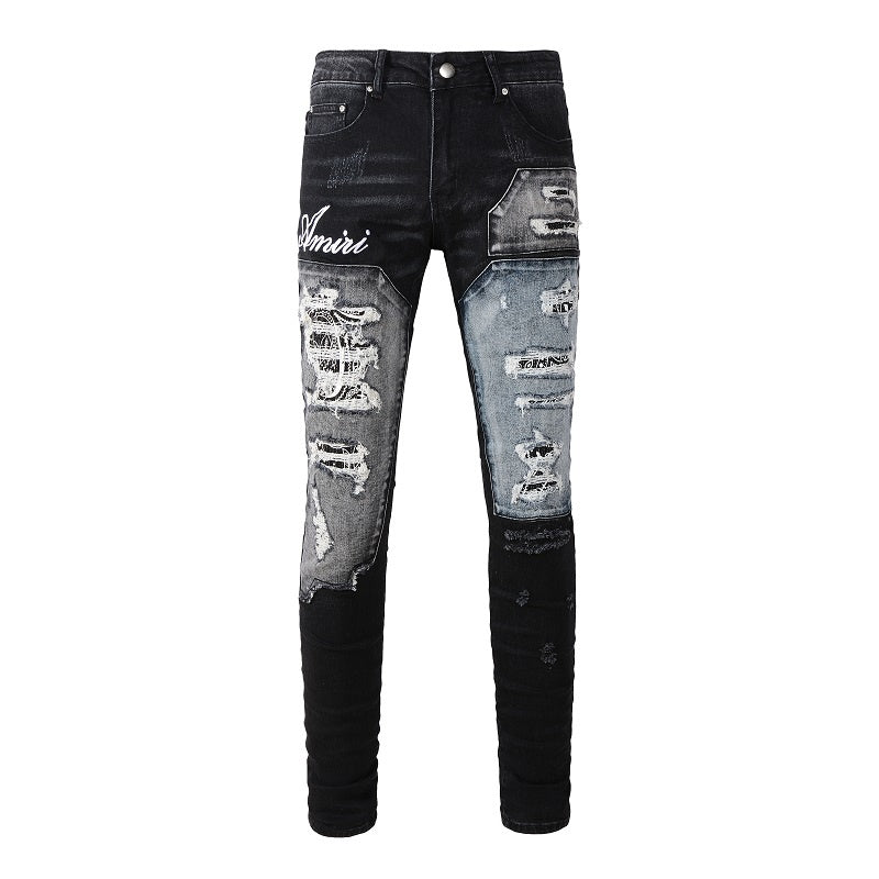 AMIRI Slim Fit Full Logo Distressed Jeans #1322