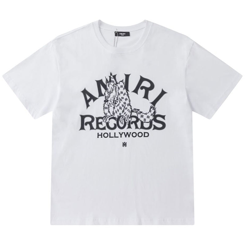 AMIRI Graphic-Print Cotton T-Shirt | Black, White & Apricot
