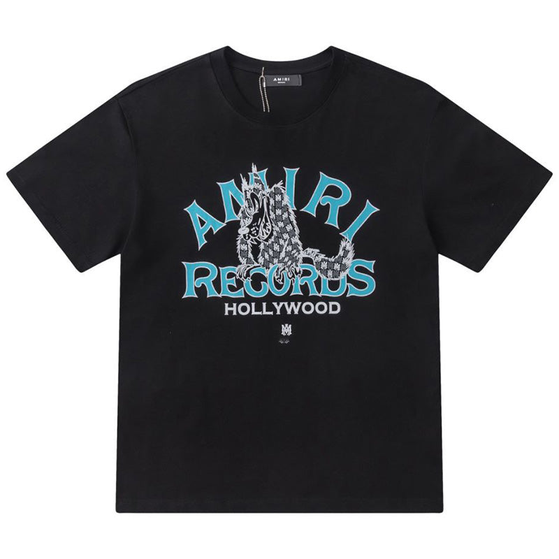AMIRI Graphic-Print Cotton T-Shirt | Black, White & Apricot