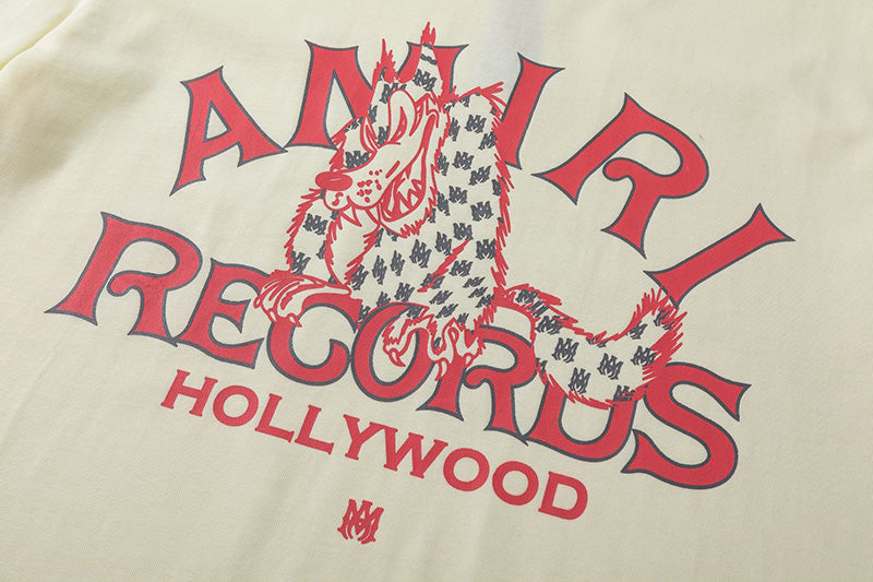 AMIRI Graphic-Print Cotton T-Shirt | Black, White & Apricot
