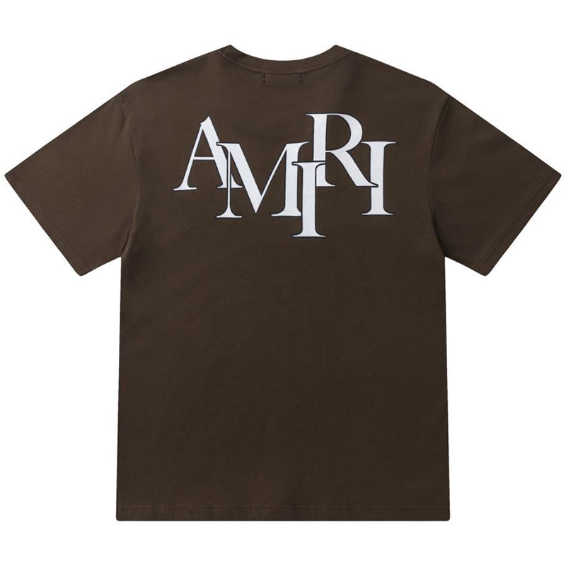 AMIRI Staggered Logo T-Shirt | Haze Blue & Brown
