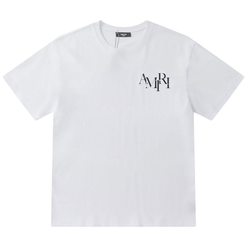 AMIRI Staggered Logo T-Shirt | White & Black