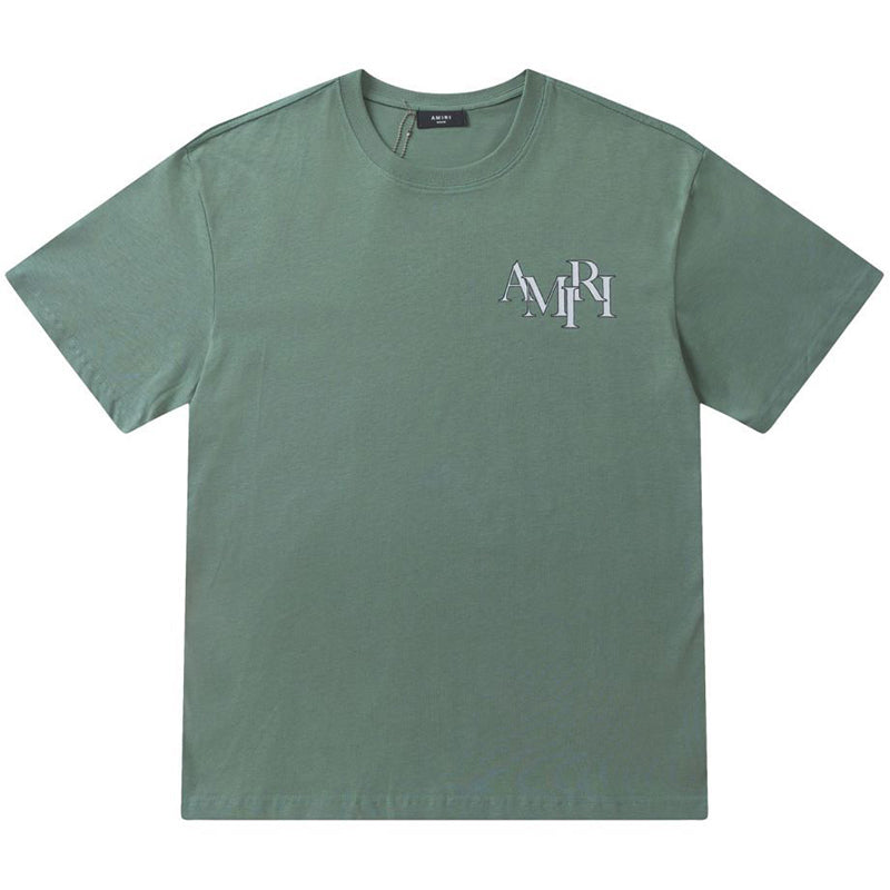 AMIRI Staggered Logo T-Shirt | Haze Blue & Brown