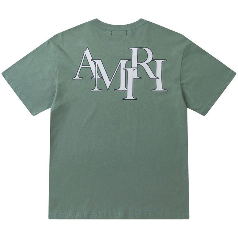 AMIRI Staggered Logo T-Shirt | Haze Blue & Brown
