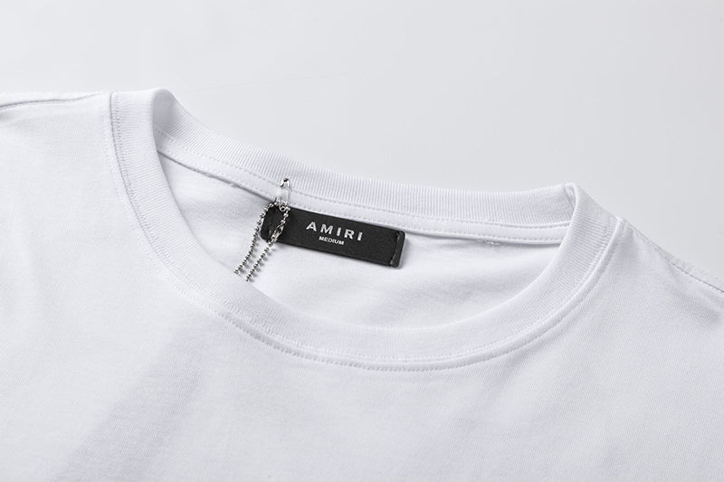 AMIRI Staggered Logo T-Shirt | White & Black