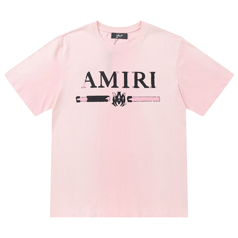 AMIRI Logo-Appliquéd Distressed Cotton Jersey T-Shirt | Pink