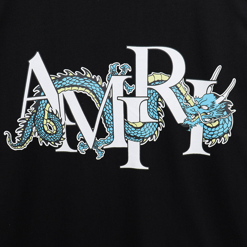 AMIRI Dragon Logo-Print Cotton Jersey T-Shirt | Black & White
