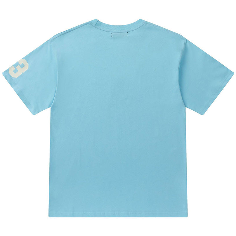 AMIRI Logo Printed Crewneck T-Shirt | Light Blue