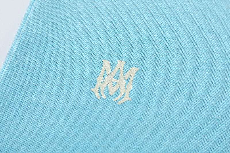 AMIRI Logo Printed Crewneck T-Shirt | Light Blue