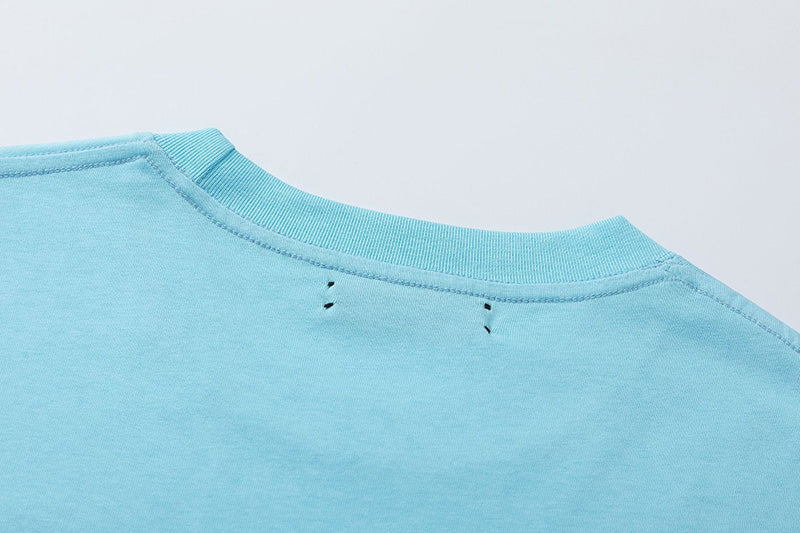 AMIRI Logo Printed Crewneck T-Shirt | Light Blue