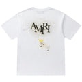 AMIRI Crystal Embellished Champagne Logo T-Shirt | White & Black