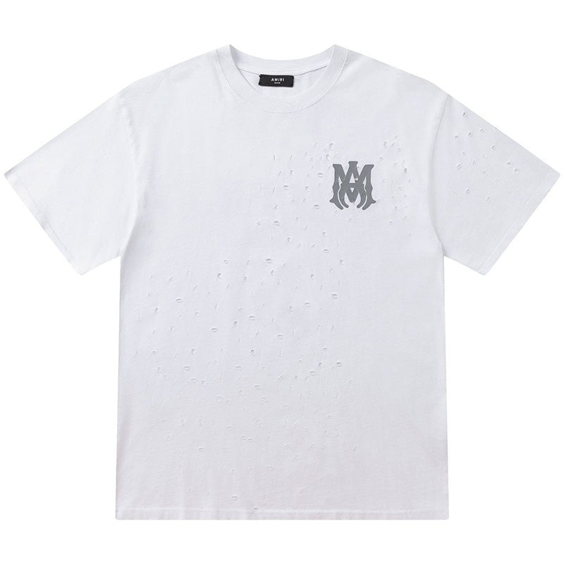 AMIRI M.A. Core Logo Broken Hole T-Shirt | Black & White
