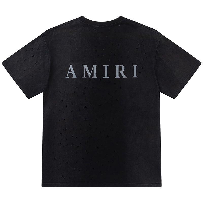 AMIRI M.A. Core Logo Broken Hole T-Shirt | Black & White