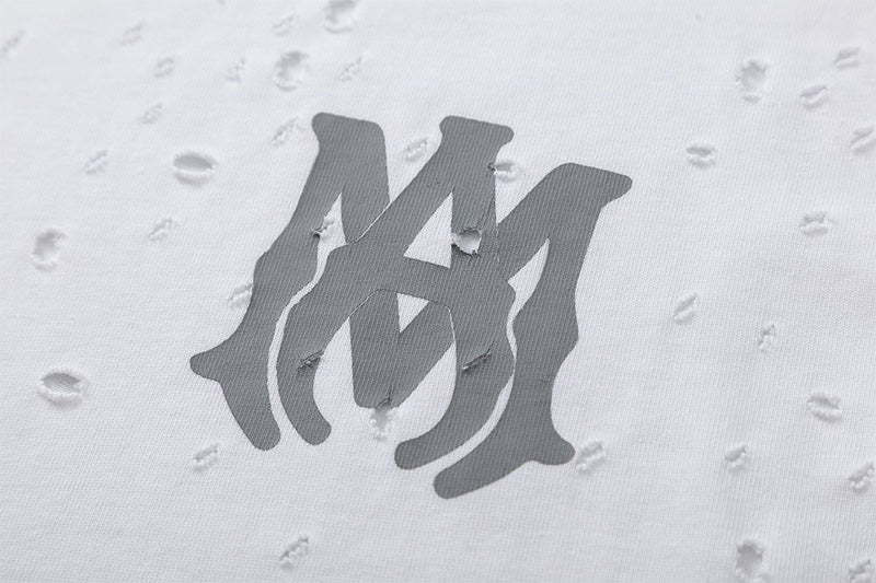 AMIRI M.A. Core Logo Broken Hole T-Shirt | Black & White
