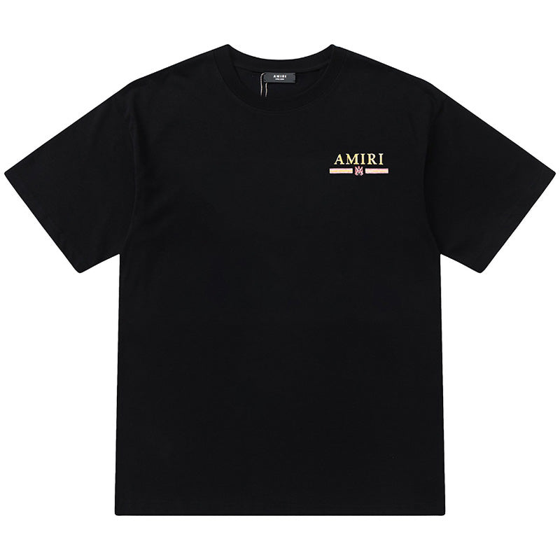 AMIRI Logo-Flocked Cotton Jersey T-Shirt | Black & White
