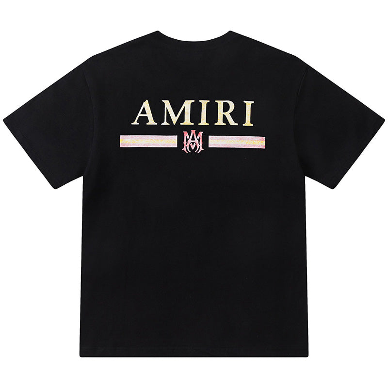 AMIRI Logo-Flocked Cotton Jersey T-Shirt | Black & White