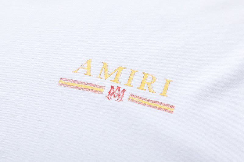 AMIRI Logo-Flocked Cotton Jersey T-Shirt | Black & White