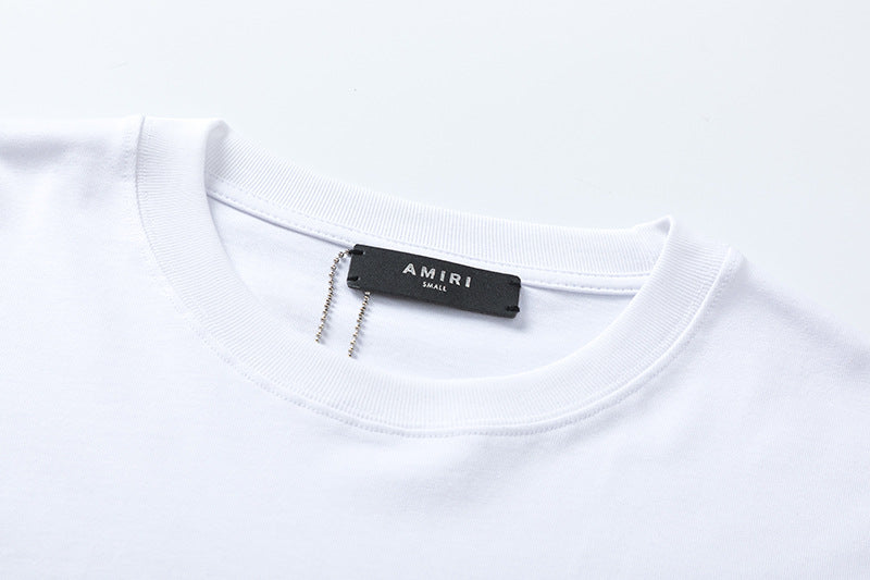 AMIRI Logo-Flocked Cotton Jersey T-Shirt | Black & White