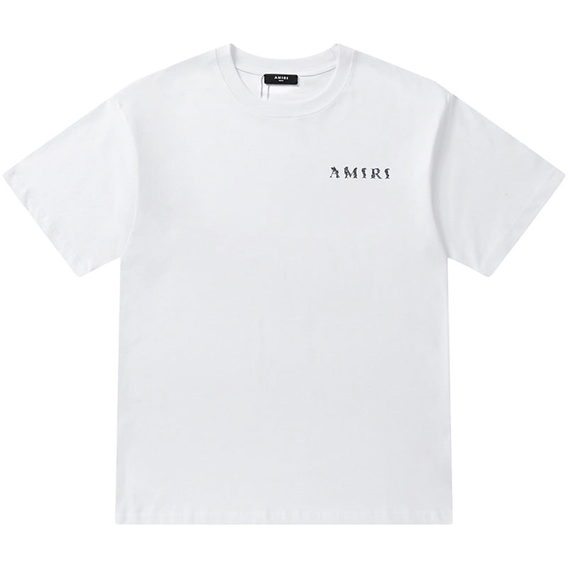 AMIRI Logo-Print Cotton Jersey T-Shirt | White & Black