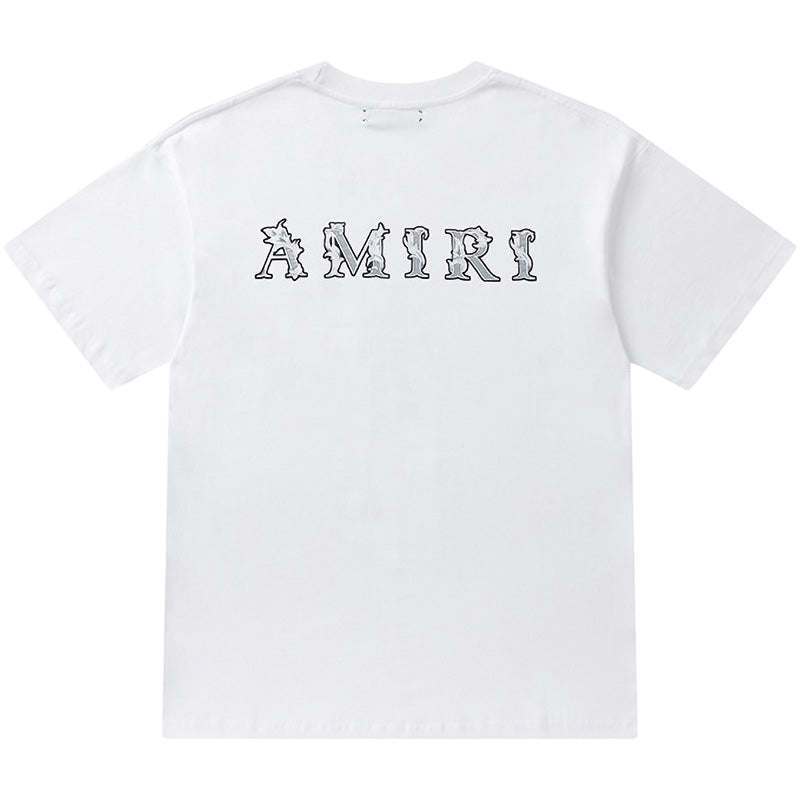 AMIRI Logo-Print Cotton Jersey T-Shirt | White & Black