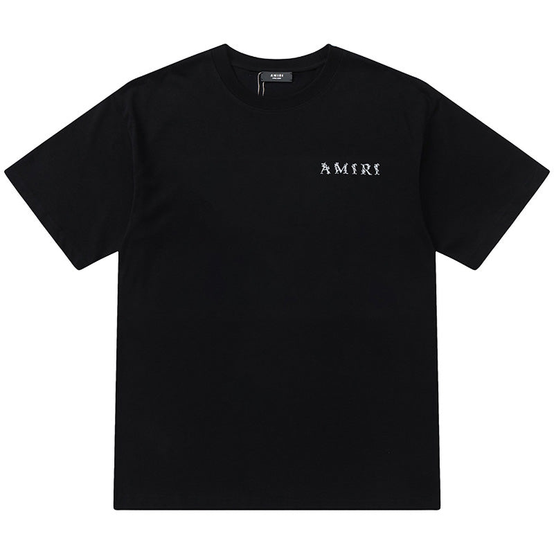 AMIRI Logo-Print Cotton Jersey T-Shirt | White & Black