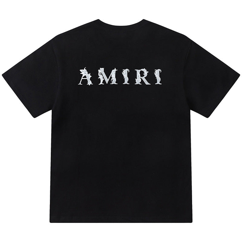 AMIRI Logo-Print Cotton Jersey T-Shirt | White & Black