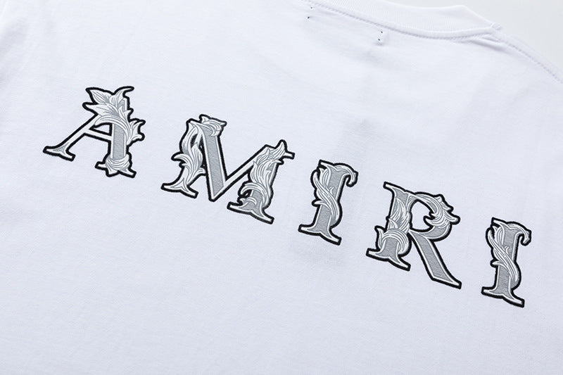 AMIRI Logo-Print Cotton Jersey T-Shirt | White & Black
