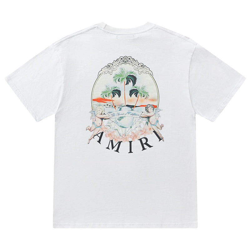 AMIRI Cherub Logo-Print T-Shirt | White & Black