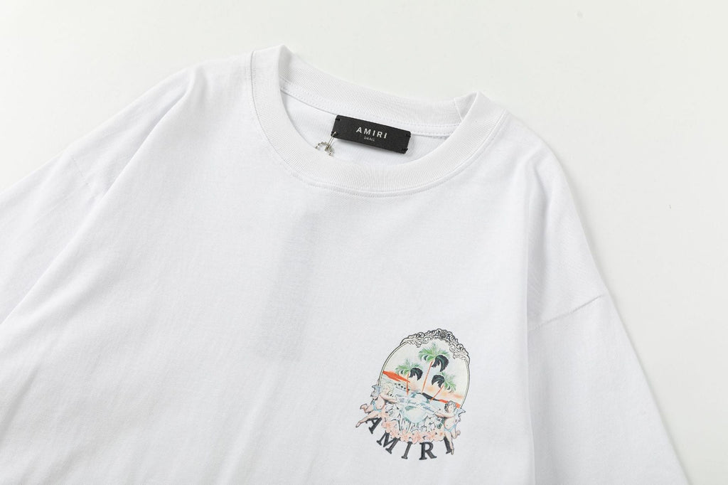 AMIRI Cherub Logo-Print T-Shirt | White & Black