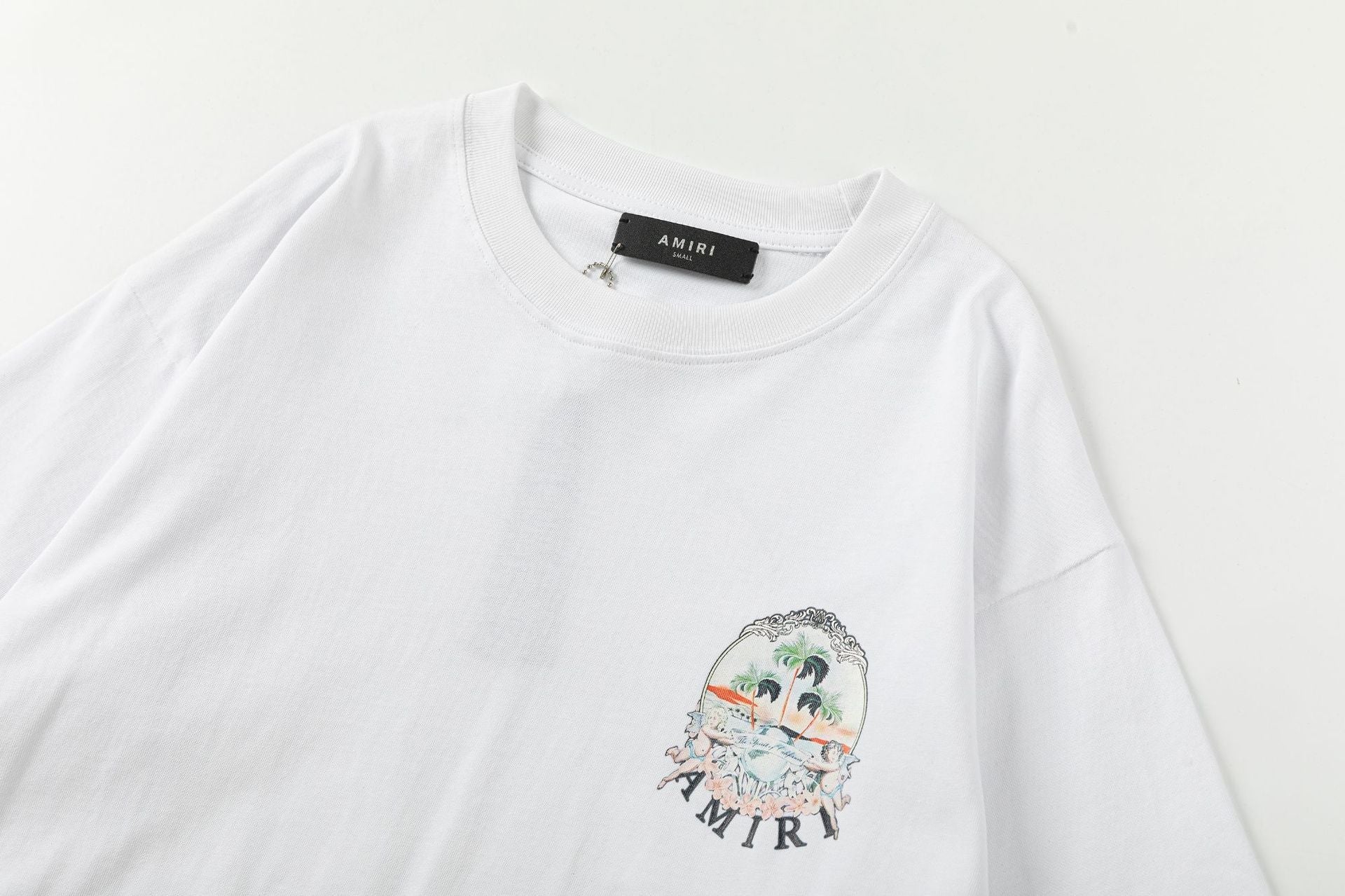 AMIRI Cherub Logo-Print T-Shirt | White & Black