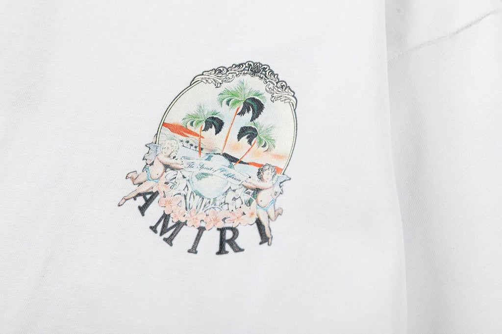 AMIRI Cherub Logo-Print T-Shirt | White & Black