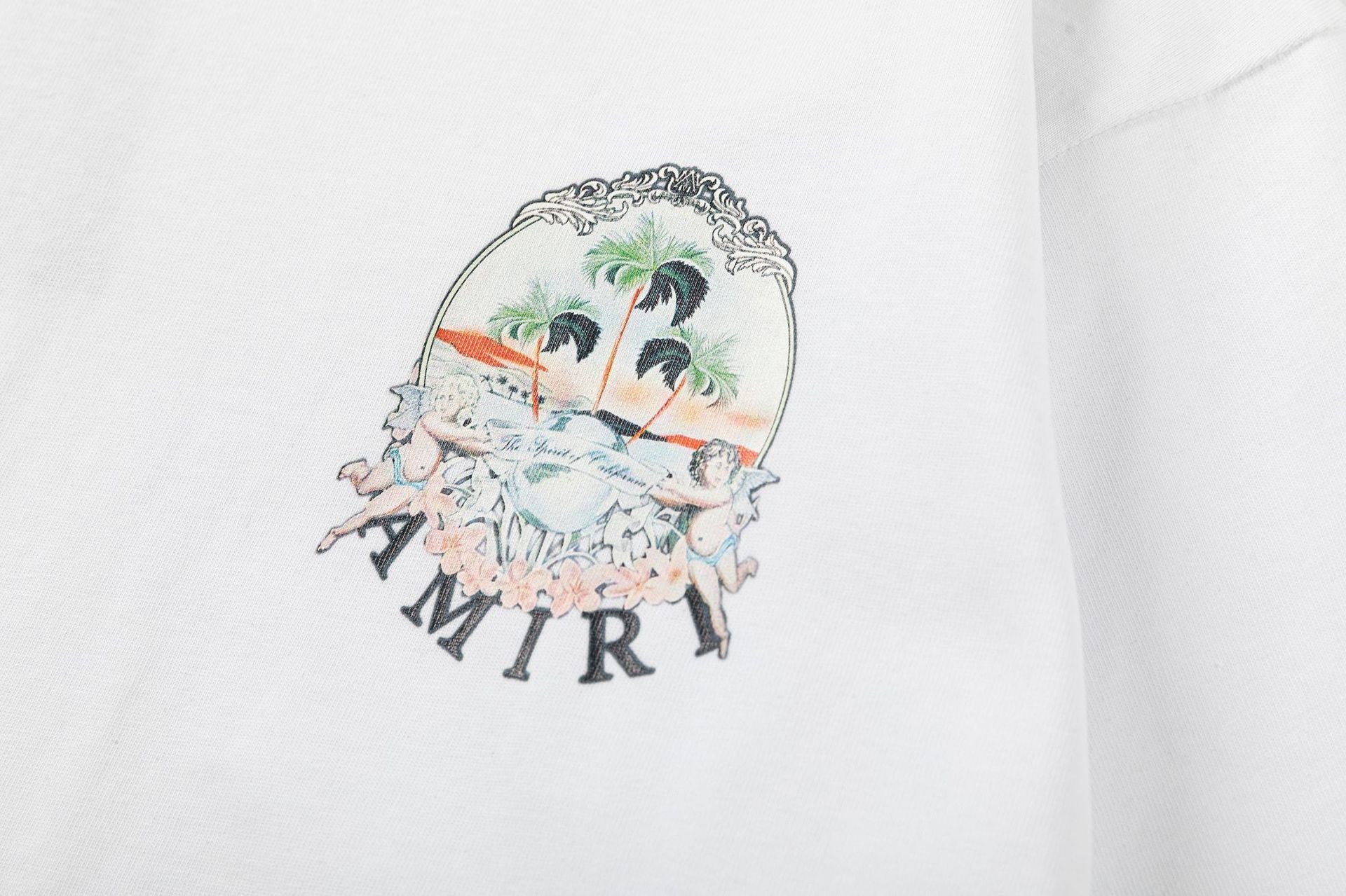 AMIRI Cherub Logo-Print T-Shirt | White & Black