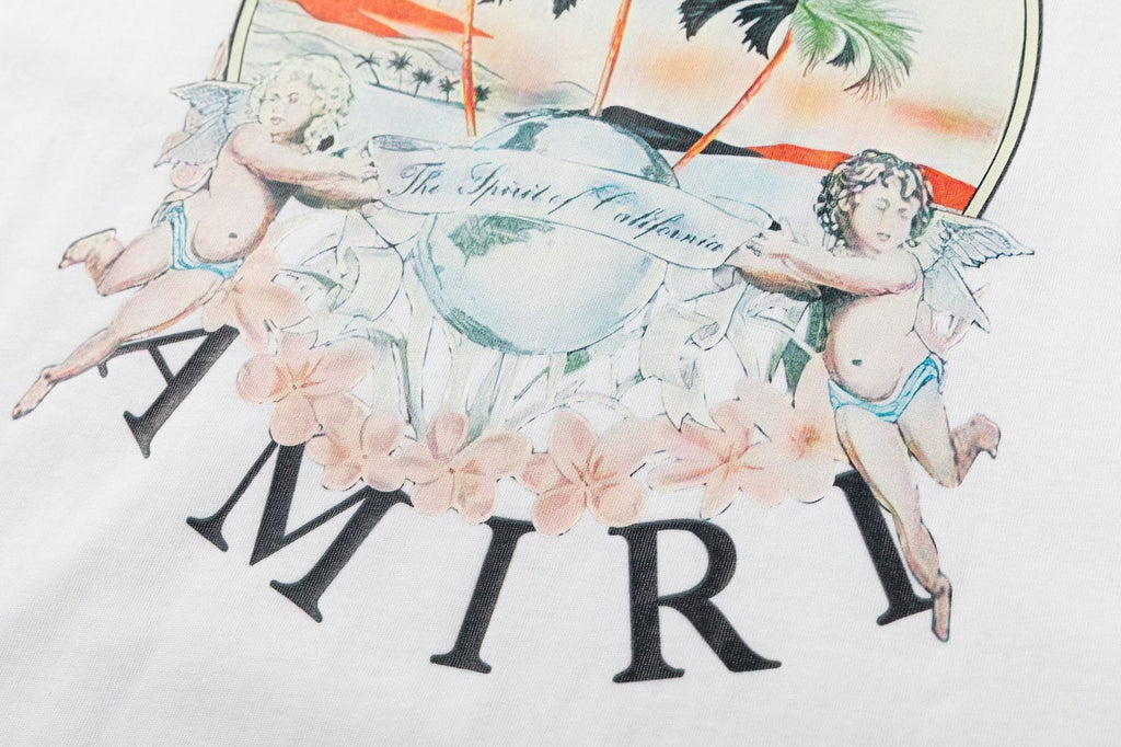 AMIRI Cherub Logo-Print T-Shirt | White & Black