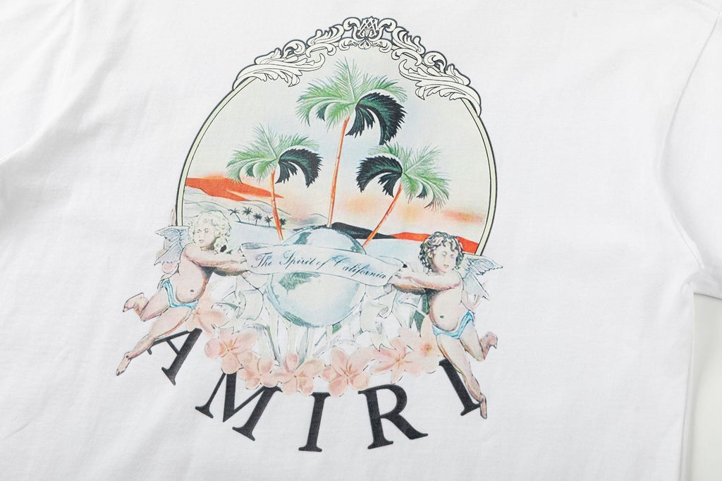 AMIRI Cherub Logo-Print T-Shirt | White & Black